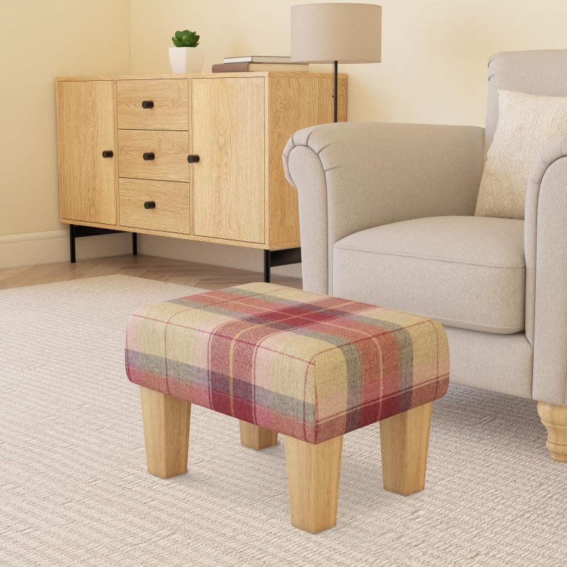 Large Tartan Material Footstools | Footstools Direct | Handmade Goods!