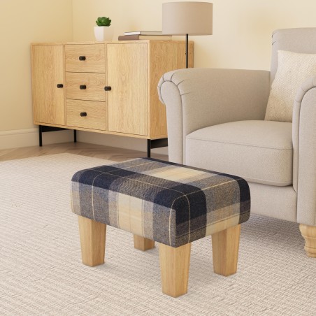 Large Tartan Material Footstools | Footstools Direct | Handmade Goods!