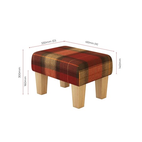 Large Tartan Material Footstools | Footstools Direct | Handmade Goods!