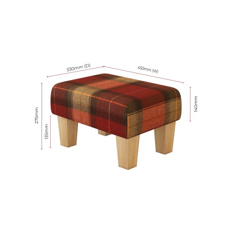 Large Tartan Material Footstools | Footstools Direct | Handmade Goods!