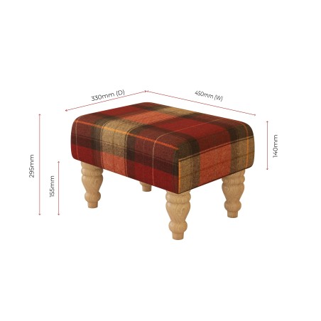 Large Tartan Material Footstools | Footstools Direct | Handmade Goods!