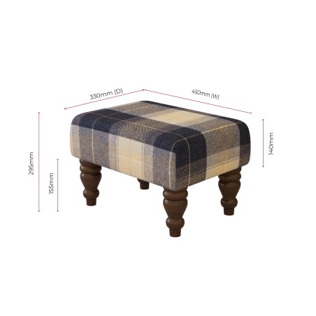 Large Tartan Material Footstools | Footstools Direct | Handmade Goods!