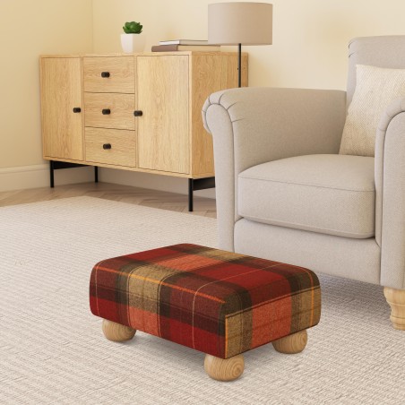 Large Tartan Material Footstools | Footstools Direct | Handmade Goods!